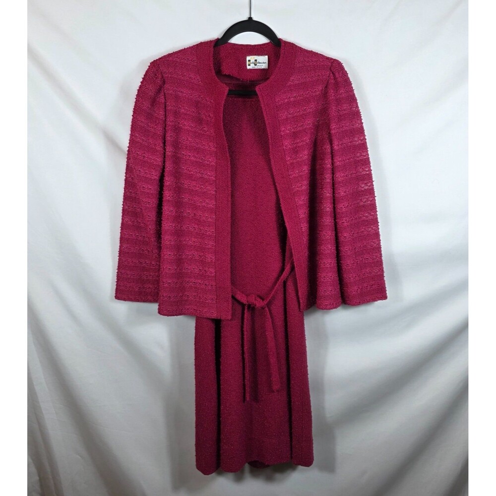 Vintage Marty Gutmacher Women's Dress Suit Size 10 Fuchsia Textured Fabric